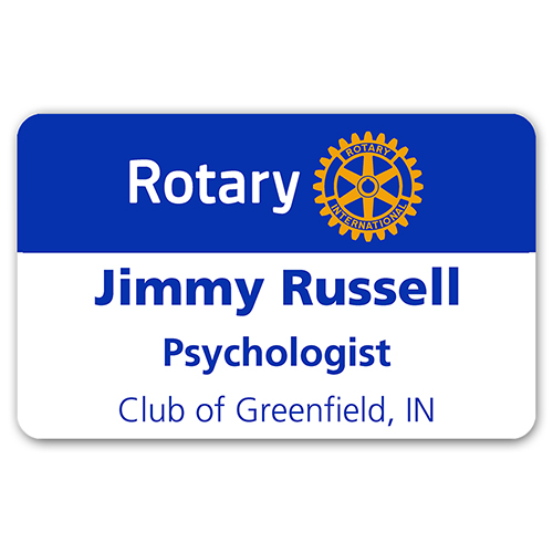 Rotary White Credit Card Style Name Badge